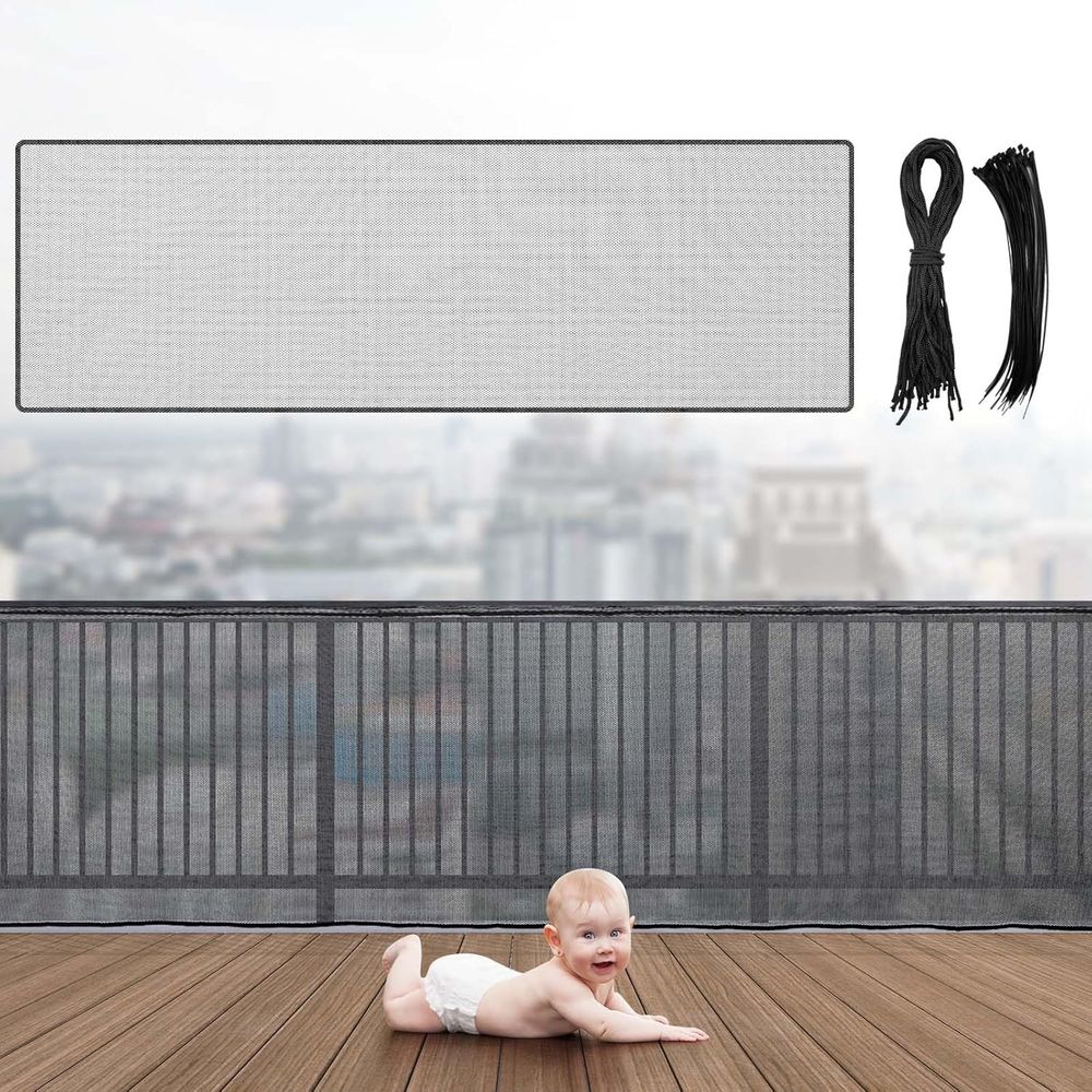 Baby Gate Stairs - شبكة حماية للشرفة x3، شبكة أمان