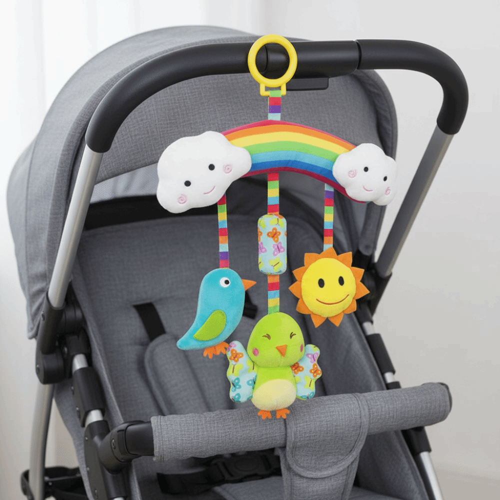Baby Teethers - هدية: خشخيشة حسية ناعمة ملونة على
