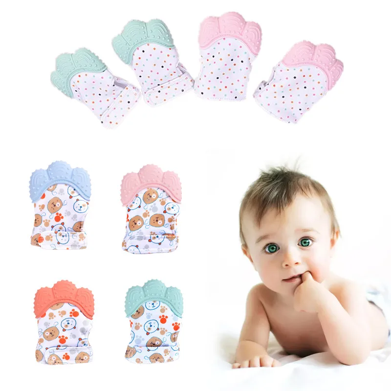 Teething Mitten Baby - طفل مكافحة لدغة قفازات سيليكون مهدئا