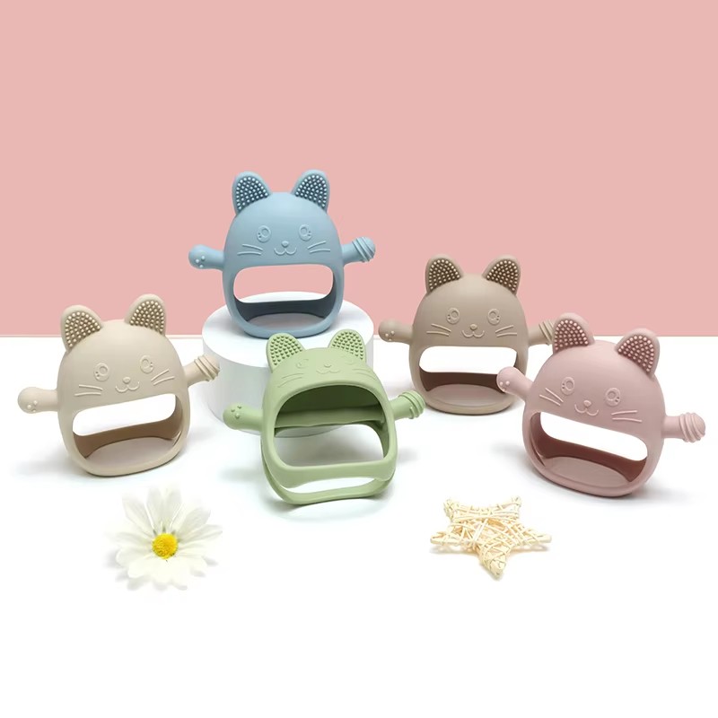 1 قطعة الطفل سيليكون التسنين ق - مراجعة Teething Mitten Baby وسعره