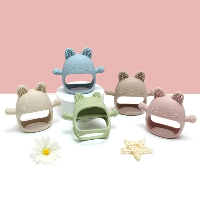 1 قطعة الطفل سيليكون التسنين ق - مراجعة Teething Mitten Baby وسعره